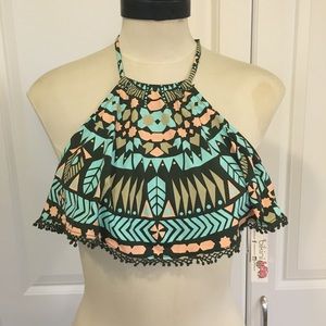 Bikini lab High Neck Ruffle Bikini top